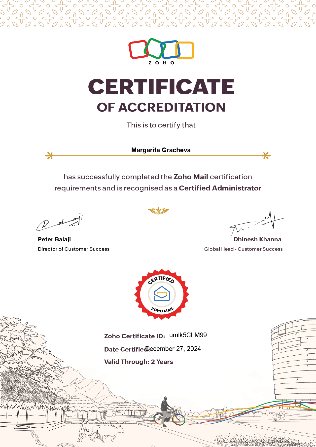 Margarita Gracheva is a Certified Zoho Mail Associate