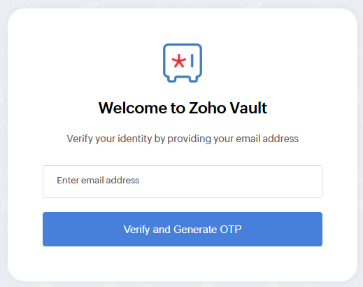 Zoho Vault SecureForm Login